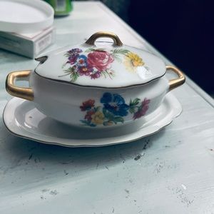 Lefton Dining vintage Hand painted Florax s Dish